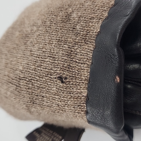 Coach Black Leather and Cashmere Gloves - Picture 7 of 8